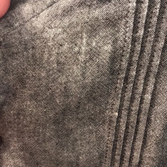 Gray Marled Linen Blend Haggar Clothing Button Down Size XL - Picture 5 of 7